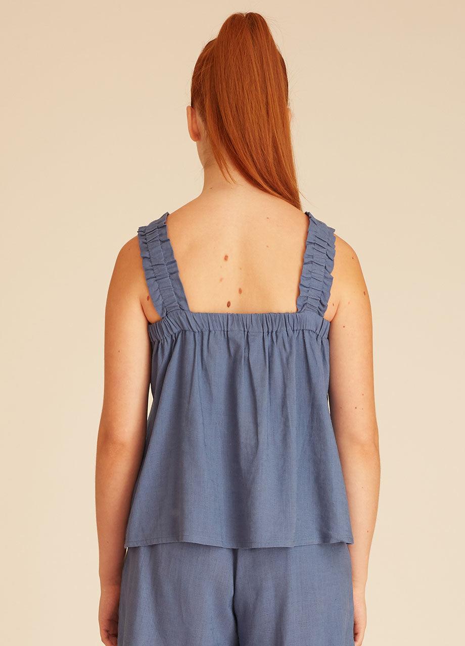 pepaloves LINEN TOP BLUE Tienda