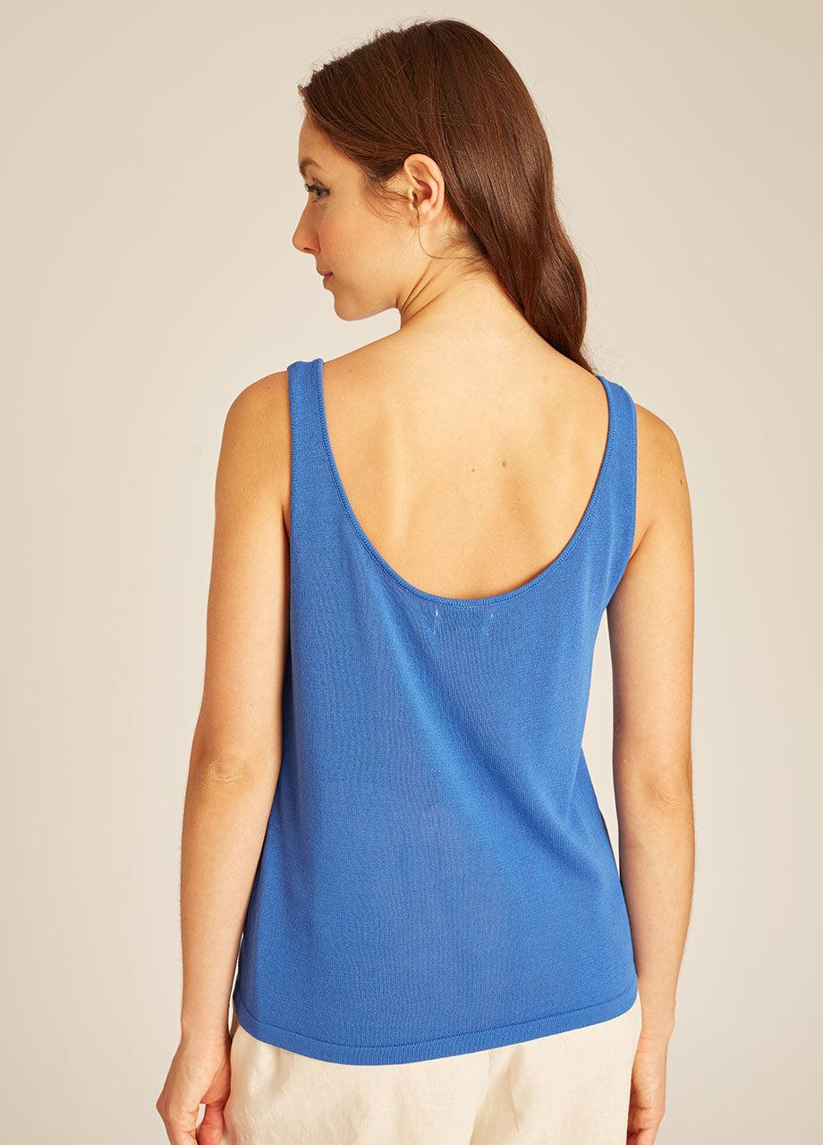pepaloves FLOWERS TRICOT TOP ROYAL BLUE Oferta especial
