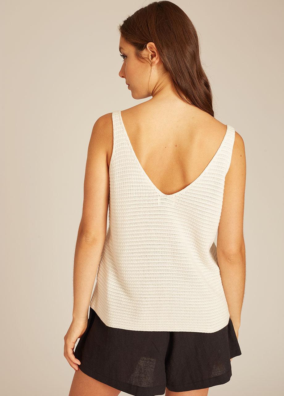 pepaloves SUN EMBROIDERY TRICOT TOP OFFWHITE Envío gratis
