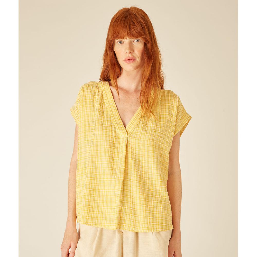 pepaloves SQUARES BLOUSE YELLOW Solo queda un día