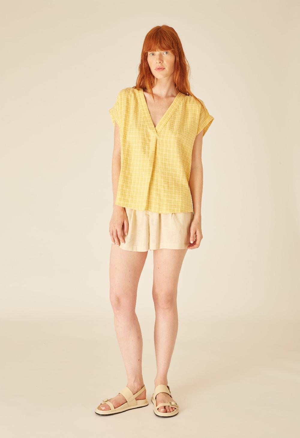 pepaloves SQUARES BLOUSE YELLOW Solo queda un día