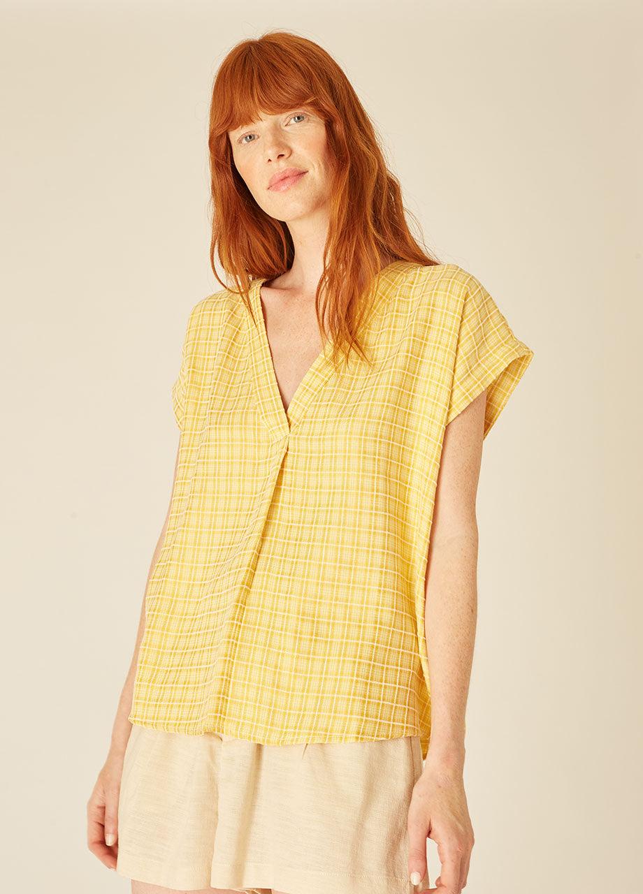 pepaloves SQUARES BLOUSE YELLOW Solo queda un día