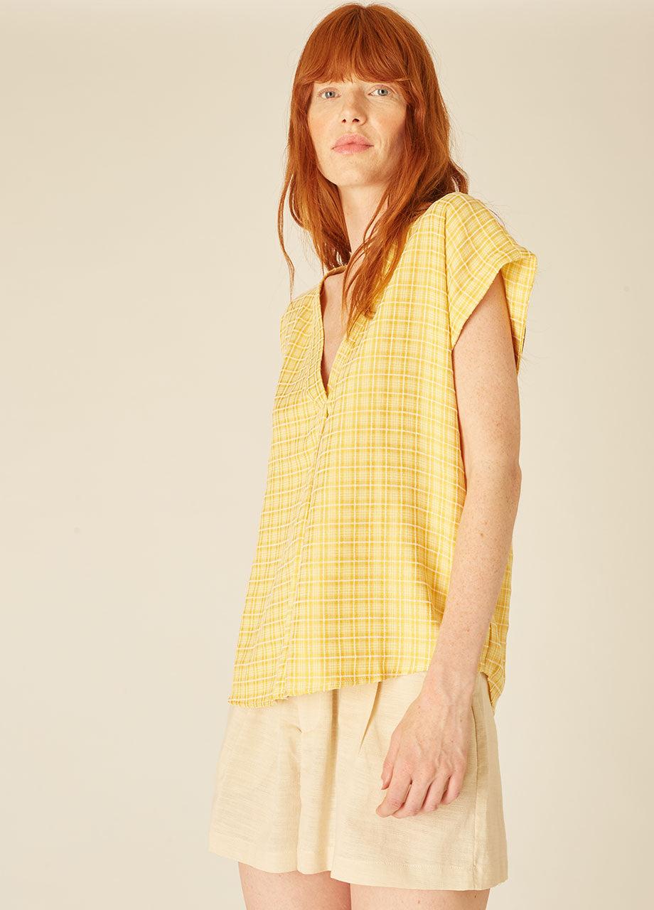 pepaloves SQUARES BLOUSE YELLOW Solo queda un día