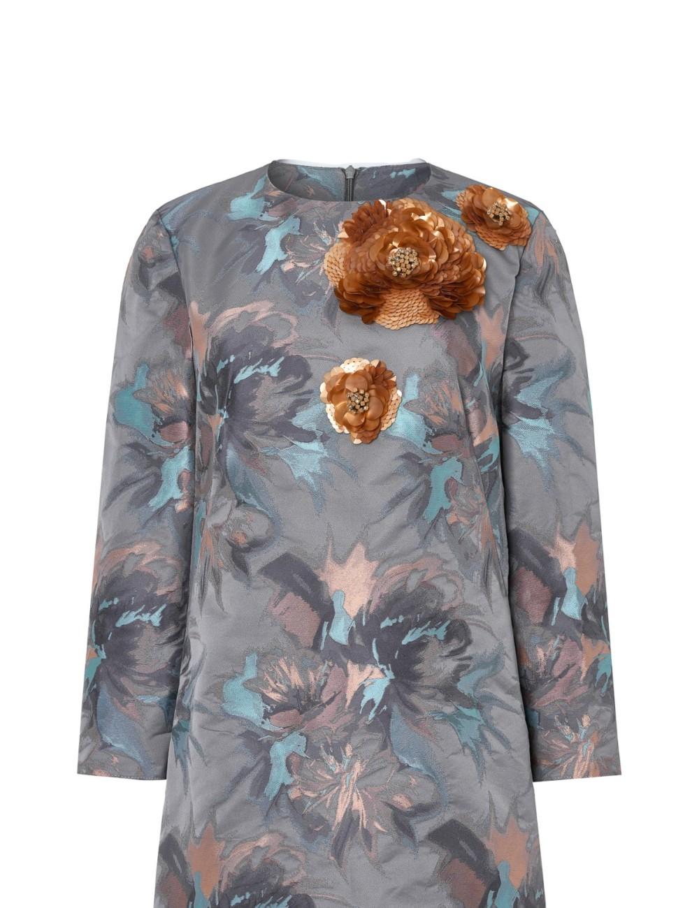 pertegaz Vestido túnica corto jacquard floral Descuento