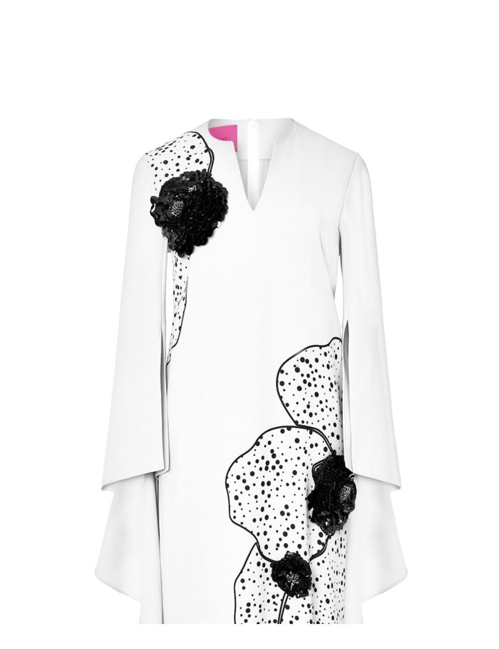 pertegaz Vestido volantes con print y bordado floral crudo Envío gratis
