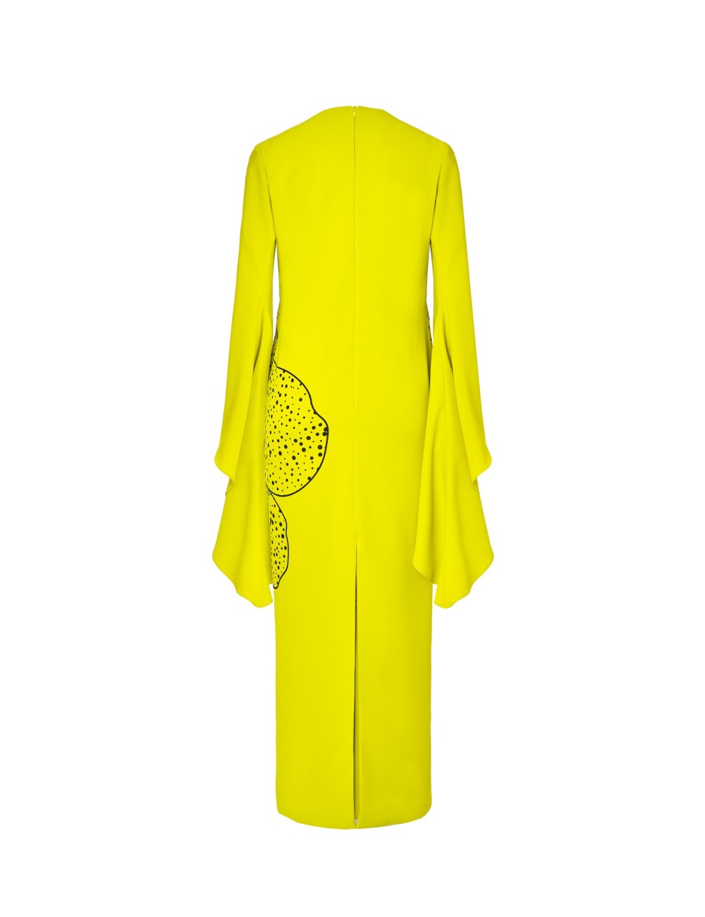 pertegaz Vestido volantes con print y bordado floral amarillo Oferta especial