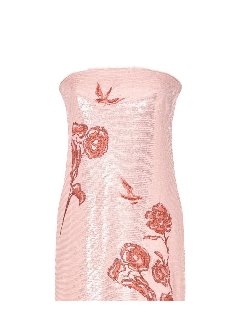 pertegaz Vestido palabra de honor lentejuelas bordado floral Envío gratis