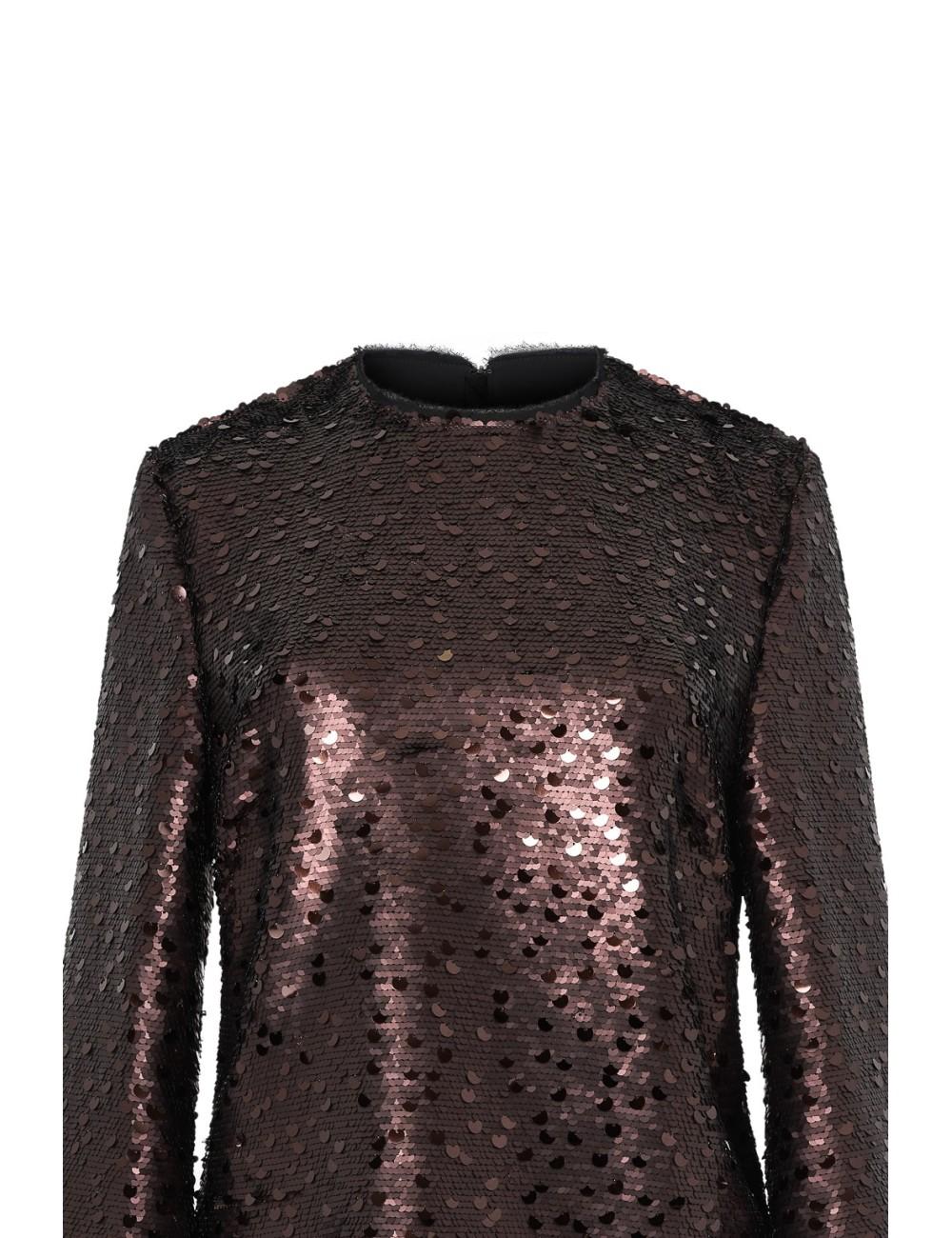 pertegaz Cuerpo de paillettes con plumas marrón En oferta