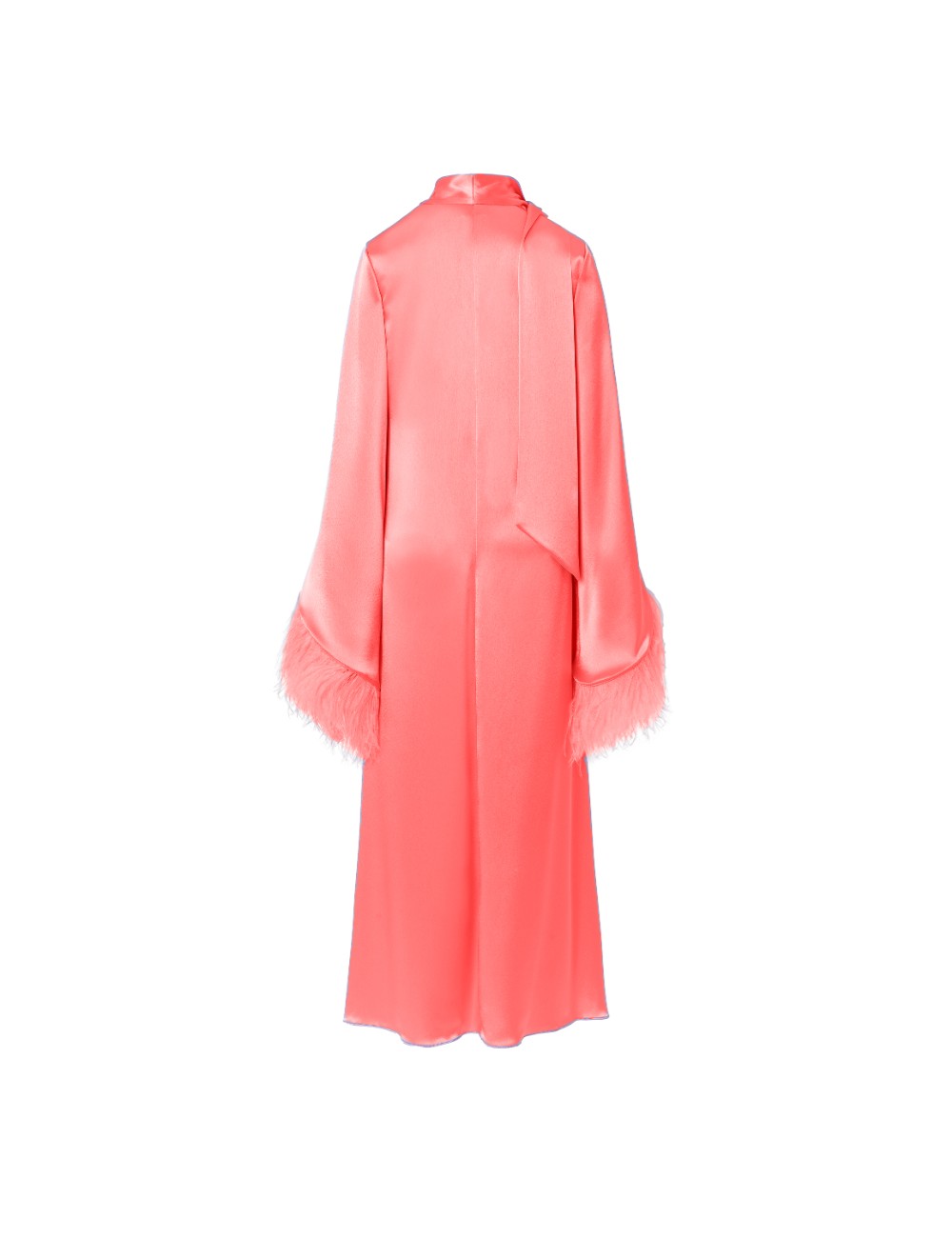 pertegaz Vestido túnica con plumas coral Ofertas de temporada