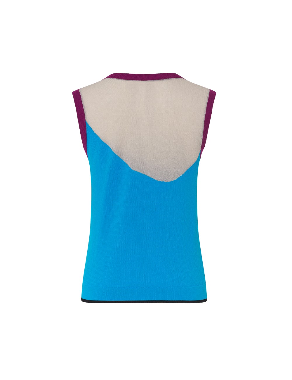 pertegaz Top punto contraste azul Rebajas de fábrica