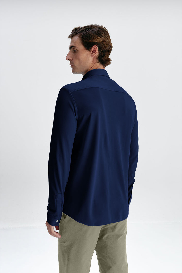 ﻿sepiia Camisa casual hombre azul marino regular logo