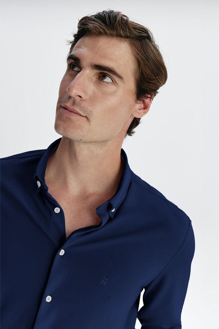 ﻿sepiia Camisa casual hombre azul marino regular logo Precio ultrabajo