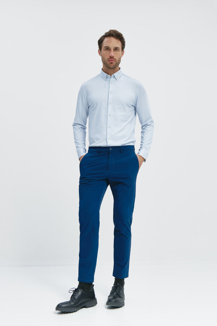 sepiia Camisa de hombre casual doble tono azul regular Devoluciones gratuitas