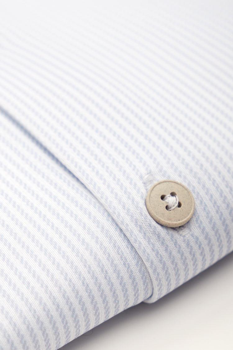 sepiia Camisa de vestir hombre zig zag azul celeste regular 2025