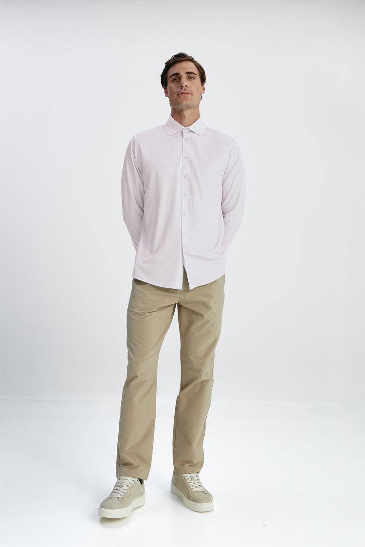 sepiia Camisa de vestir hombre mil rayas rosas regular Outlet