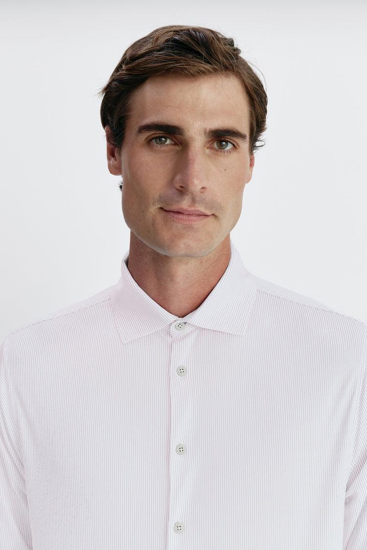 sepiia Camisa de vestir hombre mil rayas rosas regular Outlet