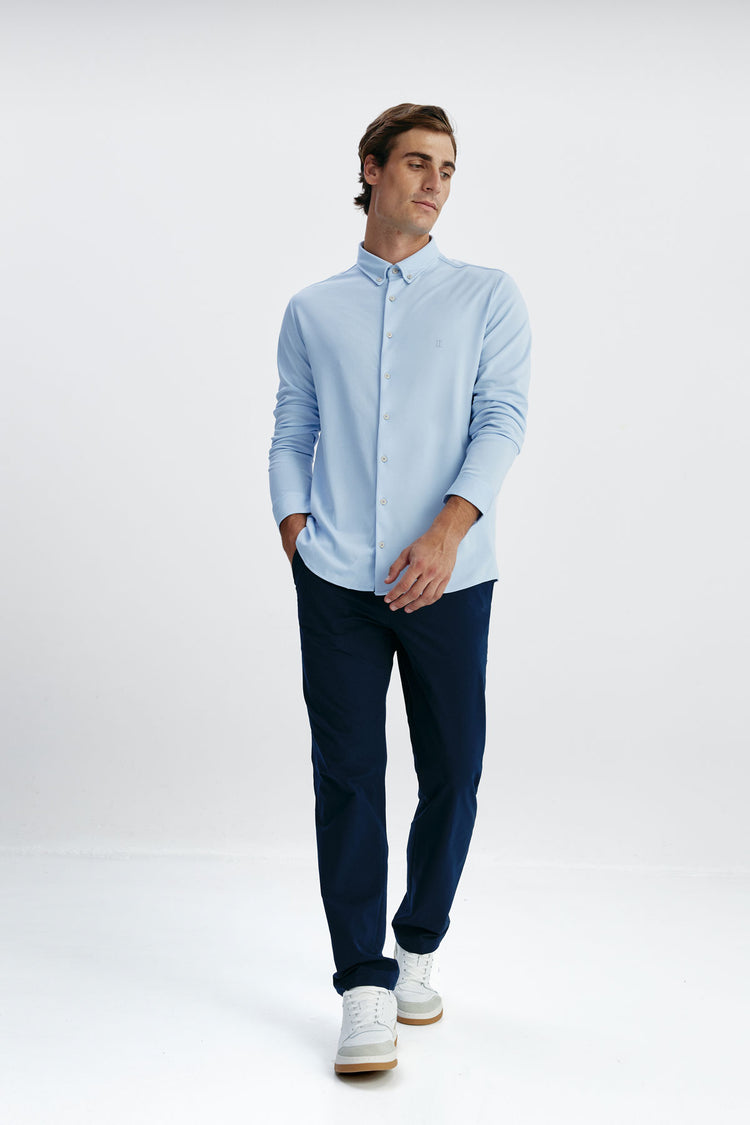 sepiia Camisa casual hombre celeste regular logo Outlet online