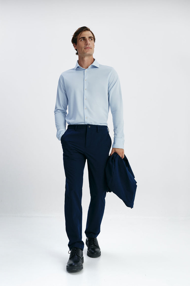 sepiia Camisa formal hombre azul celeste regular Rebajas