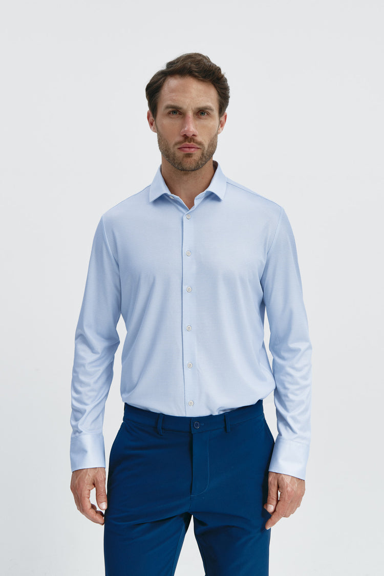 sepiia Camisa de vestir hombre motivo celeste regular En oferta
