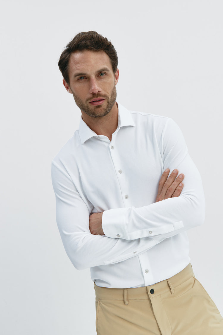 sepiia Camisa de vestir hombre blanca regular Gran oferta