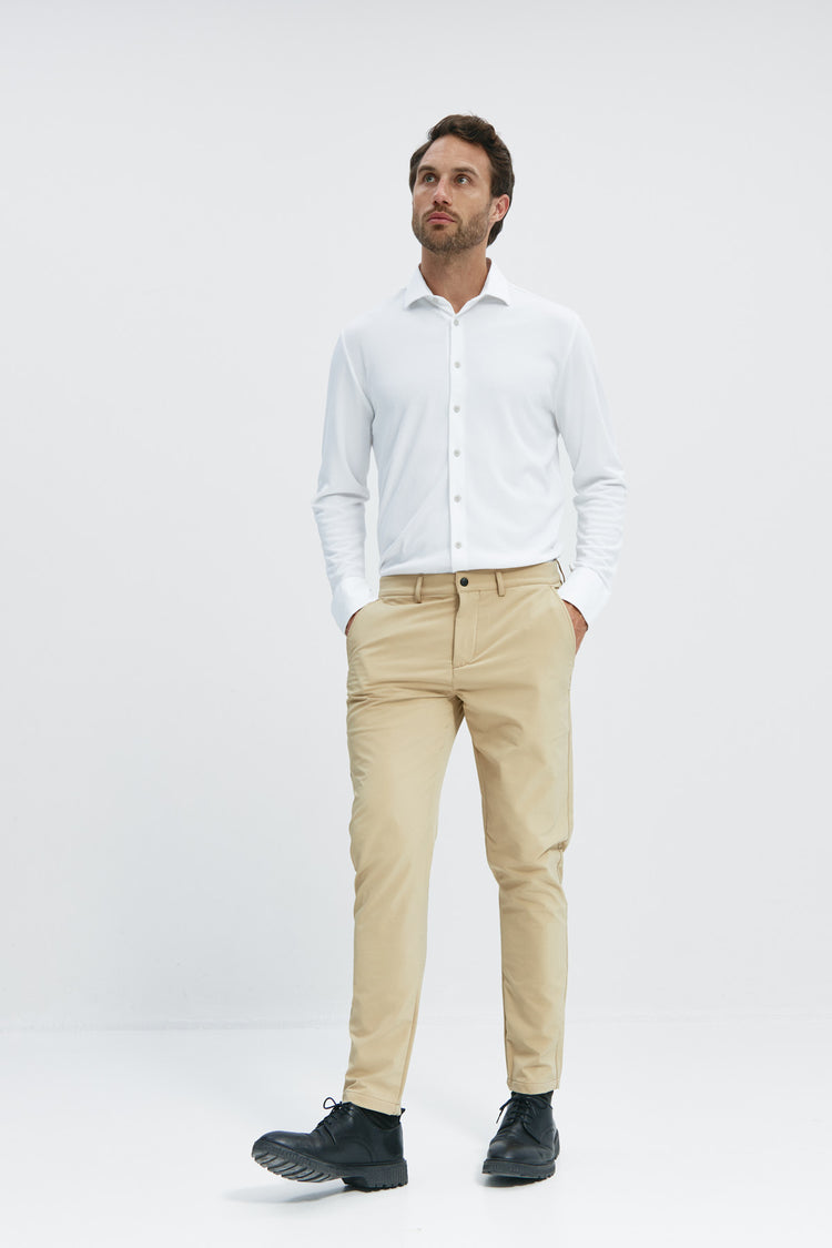 sepiia Camisa de vestir hombre blanca regular Gran oferta