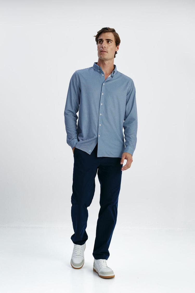 sepiia Camisa casual hombre vichy marino regular Ventas relámpago