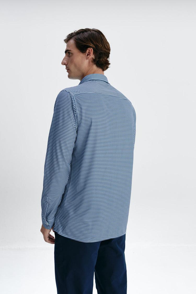 sepiia Camisa casual hombre vichy marino regular Ventas relámpago