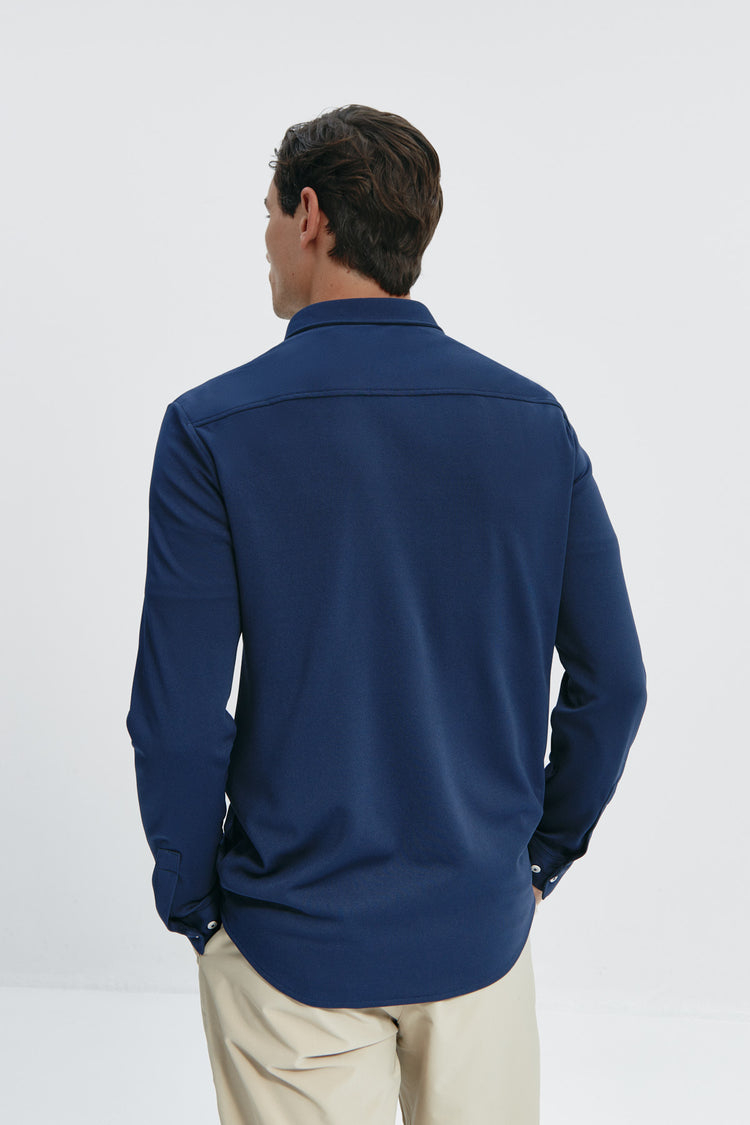 sepiia Camisa casual hombre azul zafiro regular Descuento