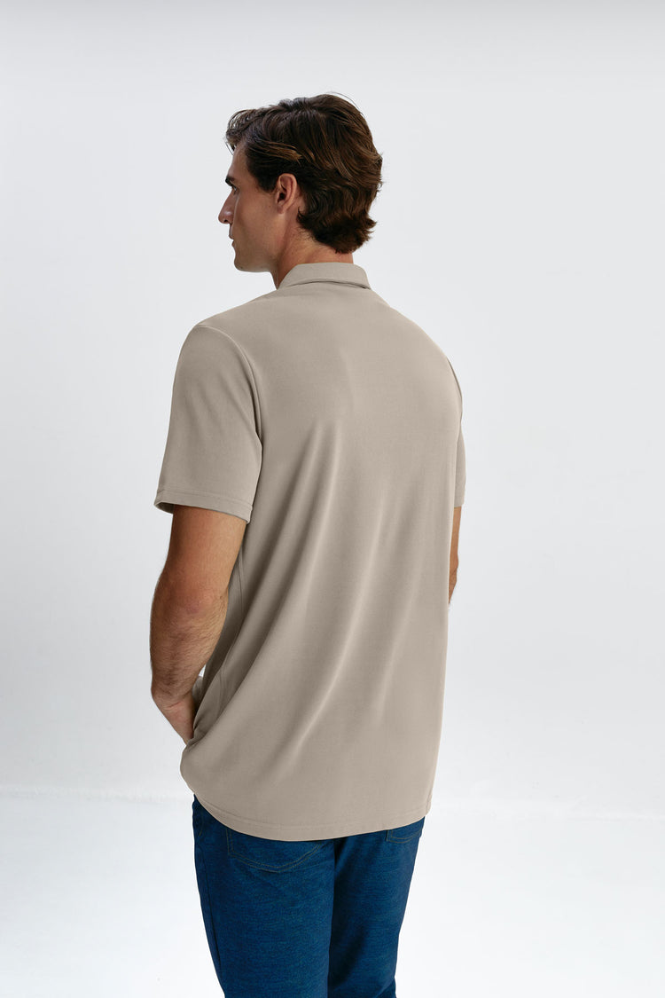 sepiia Polo manga corta hombre beige Promoción por tiempo limitado