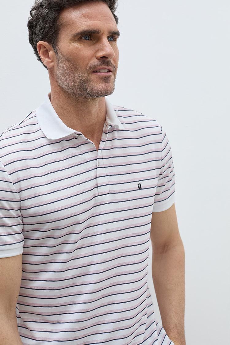 sepiia Polo manga corta hombre rayas rosa Solo hoy
