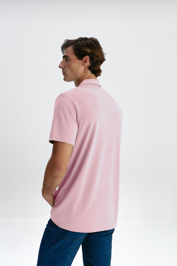 sepiia Polo manga corta hombre rosa Oferta especial de fábrica