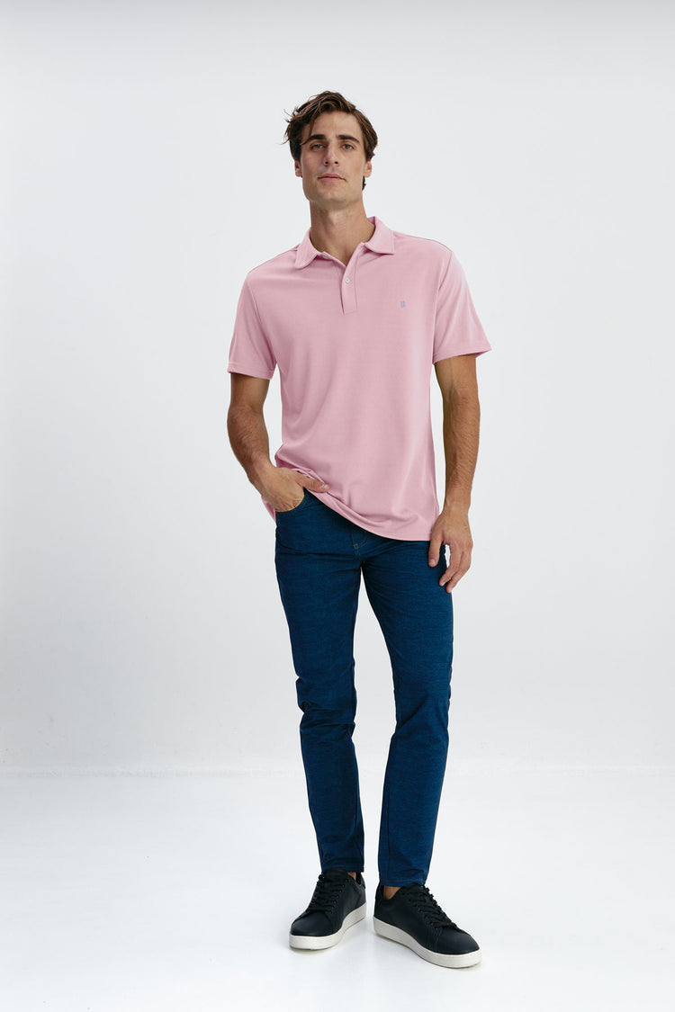 sepiia Polo manga corta hombre rosa Oferta especial de fábrica