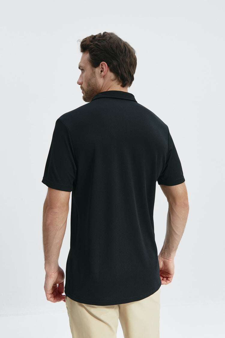 sepiia Polo hombre manga corta negro Promoción trimestral
