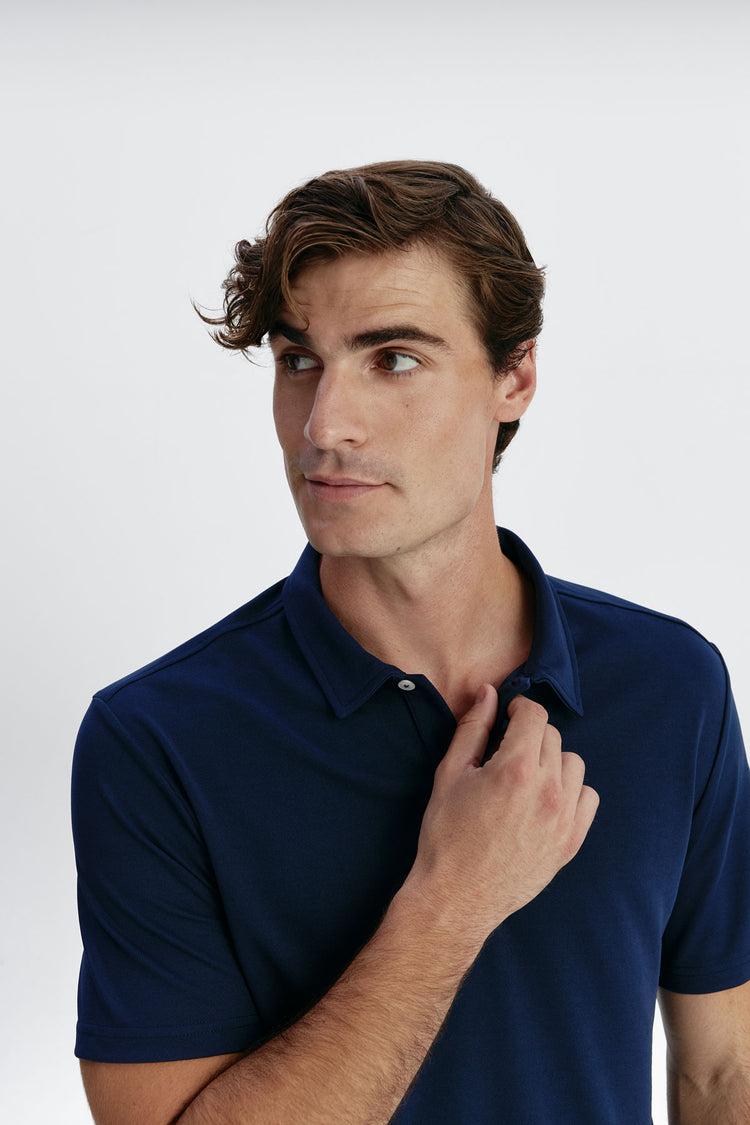 sepiia Polo manga corta de hombre azul marino