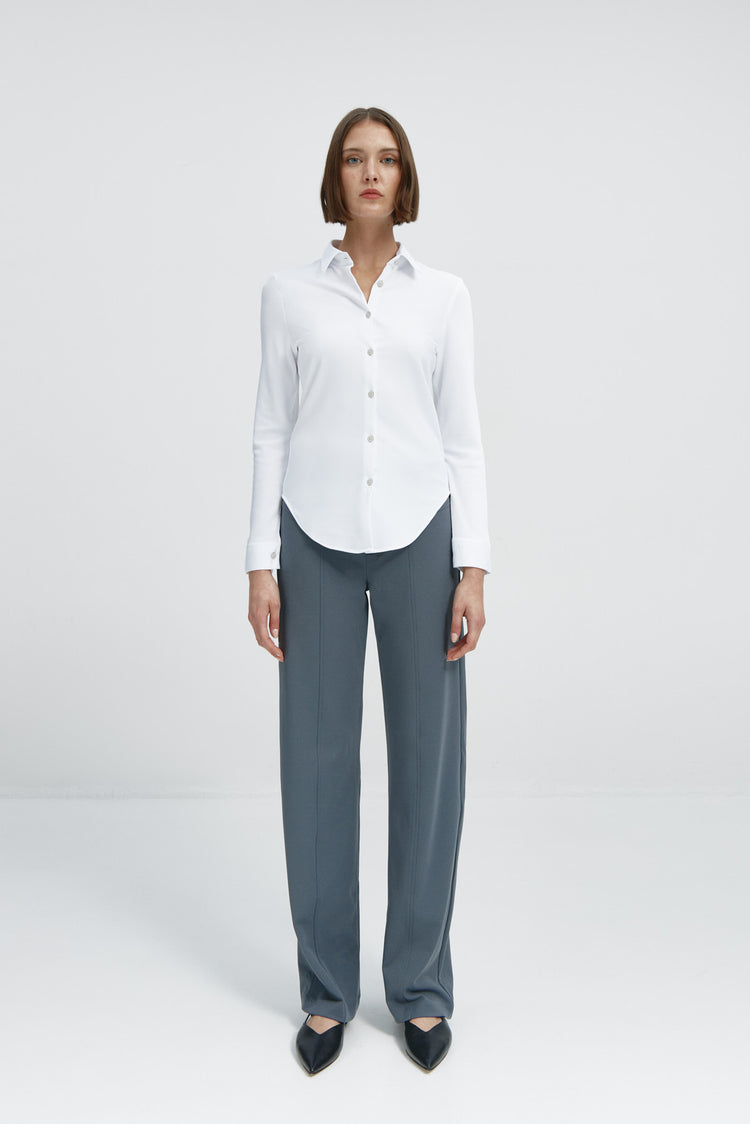 sepiia Camisa mujer blanca slim Devoluciones gratuitas