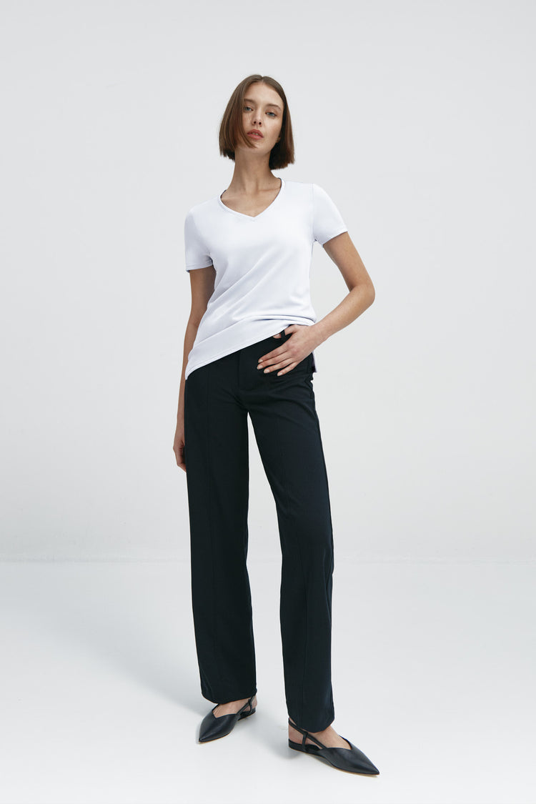 sepiia Camiseta mujer escote pico blanca Rebajas