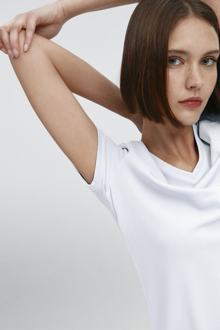sepiia Camiseta mujer escote pico blanca Rebajas