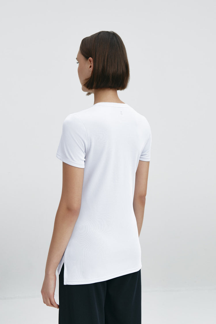 sepiia Camiseta mujer escote pico blanca Rebajas