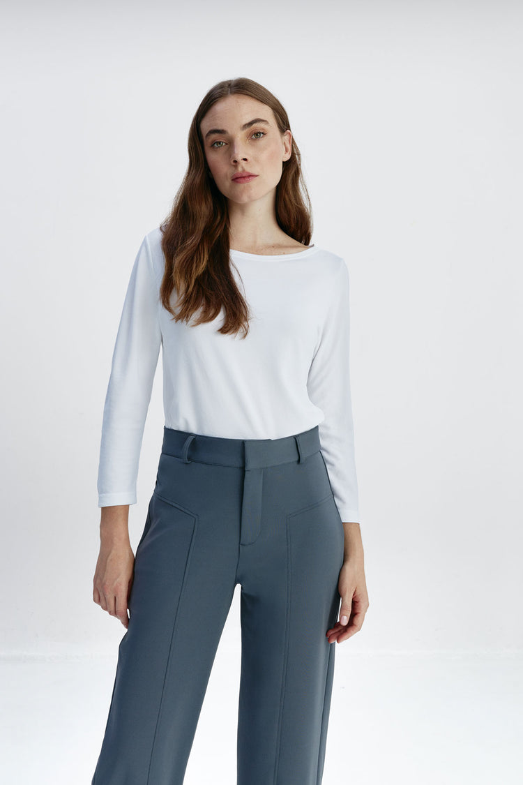 sepiia Camiseta mujer cuello barco blanco Los más vendidos