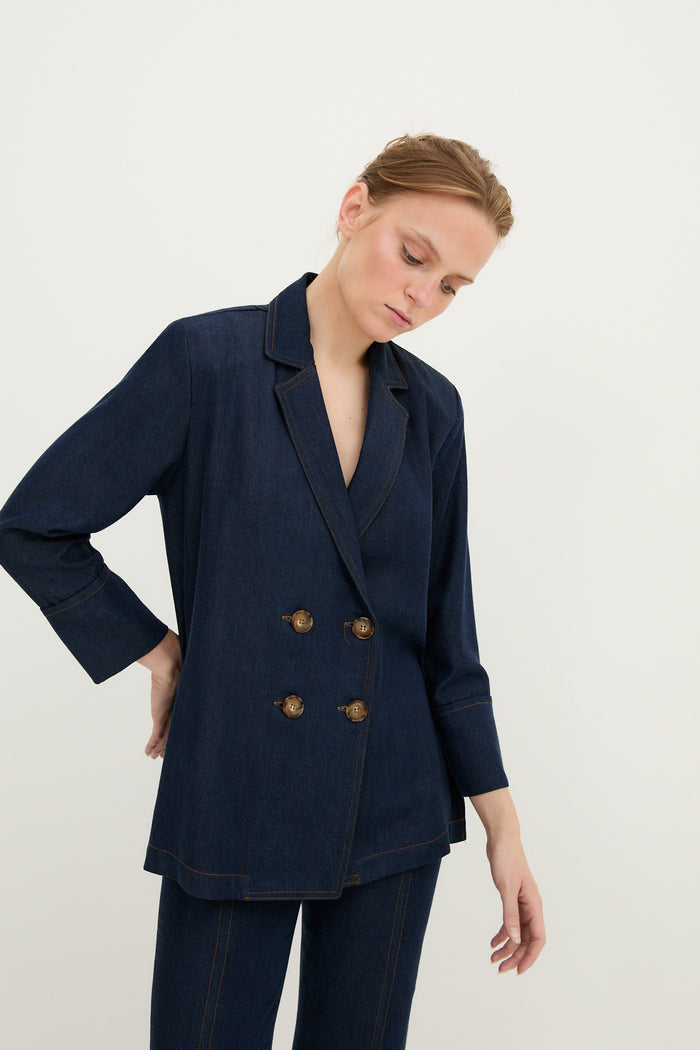 sophie and lucie CHAQUETA ICON TENCEL AZUL Venta caliente