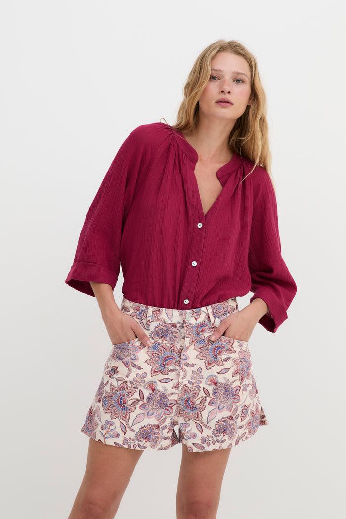 sophie and lucie BLUSA MOLLI ARRUGUILLA CEREZA Rebajas online