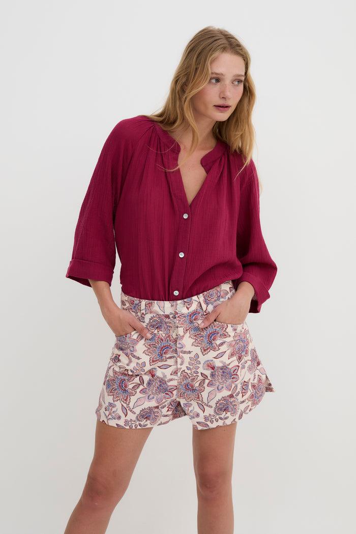 sophie and lucie BLUSA MOLLI ARRUGUILLA CEREZA Rebajas online