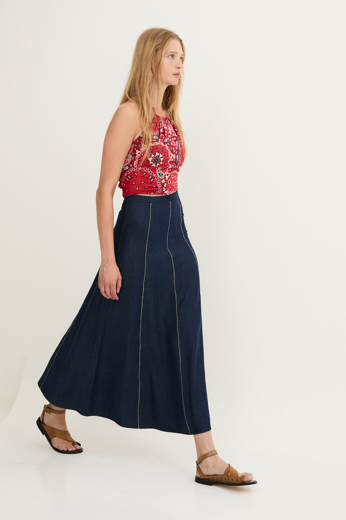 sophie and lucie FALDA ZIGZAG TENCEL AZUL Rebajas top