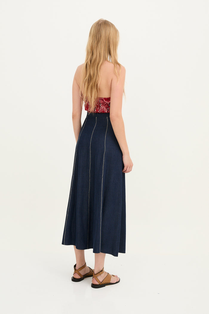 sophie and lucie FALDA ZIGZAG TENCEL AZUL Rebajas top