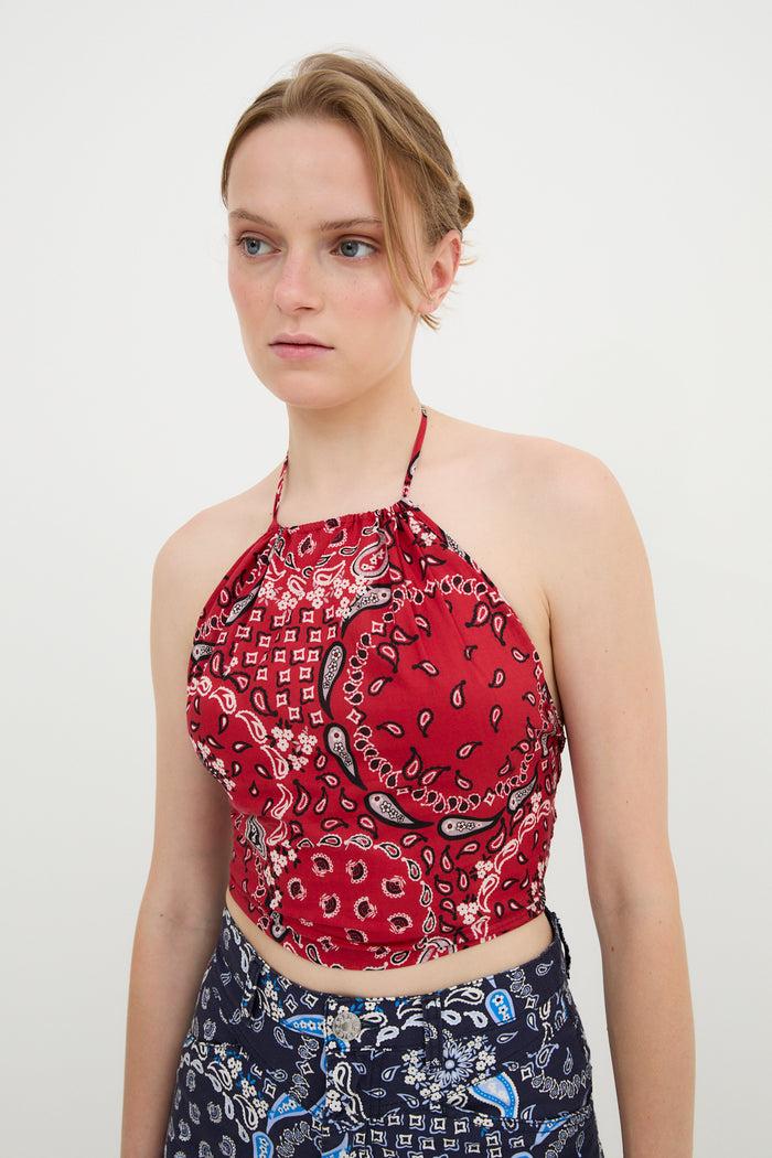sophie and lucie TOP CINDY BANDANA ROJO Oferta especial de fábrica