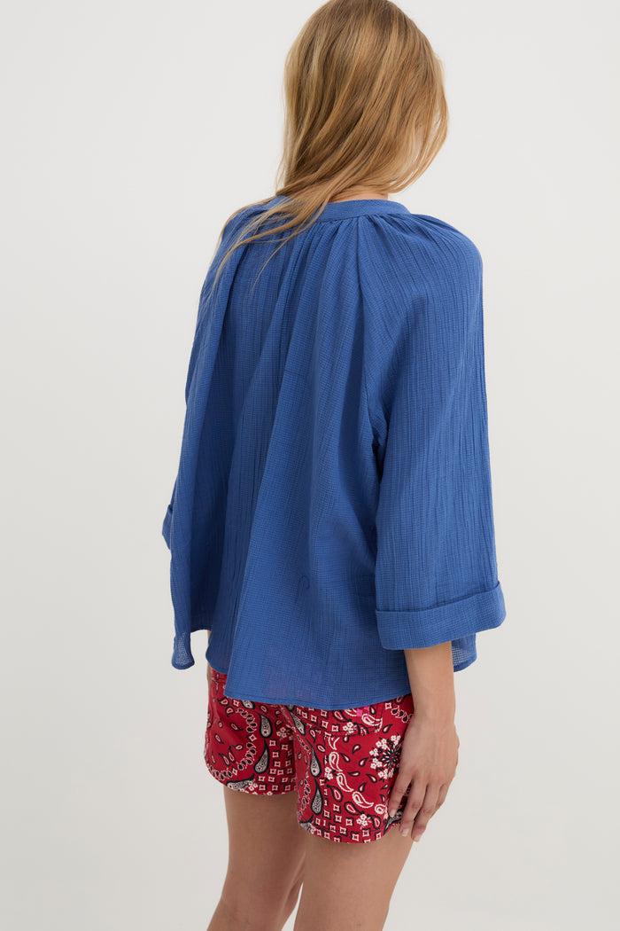 sophie and lucie BLUSA MOLLI ARRUGUILLA AZUL Liquidación
