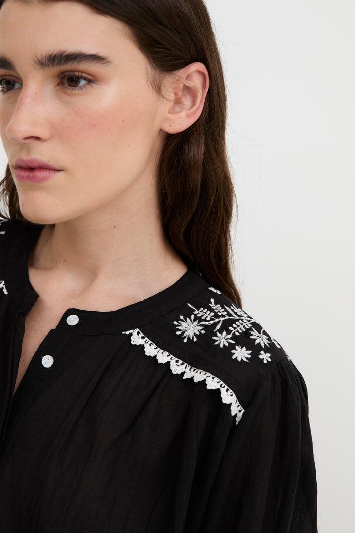 sophie and lucie BLUSA MUMBAI POPELIN NEGRO Descuentos del mes
