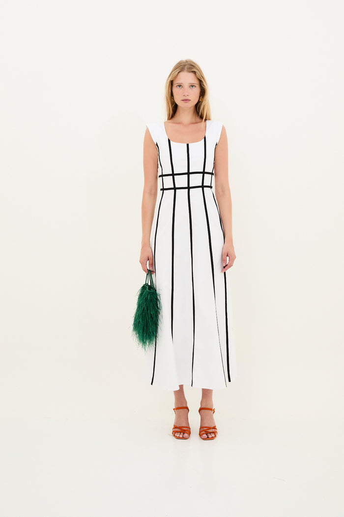 sophie and lucie VESTIDO CINTAS ALGODON BLANCO Ofertas especiales