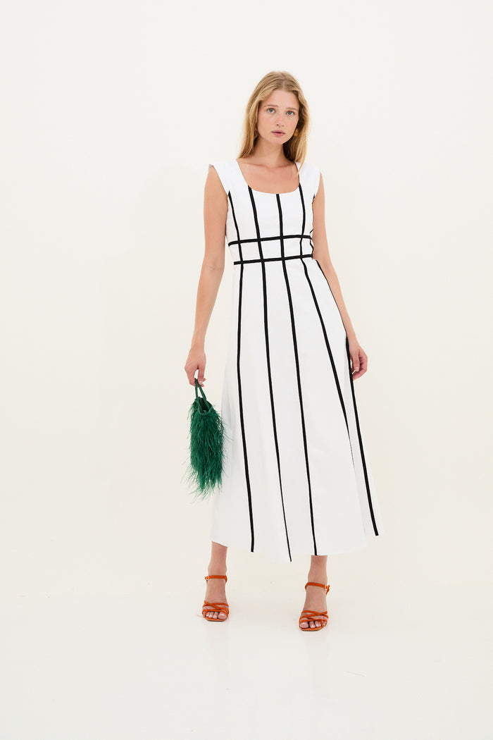 sophie and lucie VESTIDO CINTAS ALGODON BLANCO Ofertas especiales