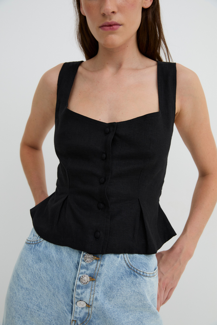 sophie and lucie TOP BORA HILO NEGRO Descuento